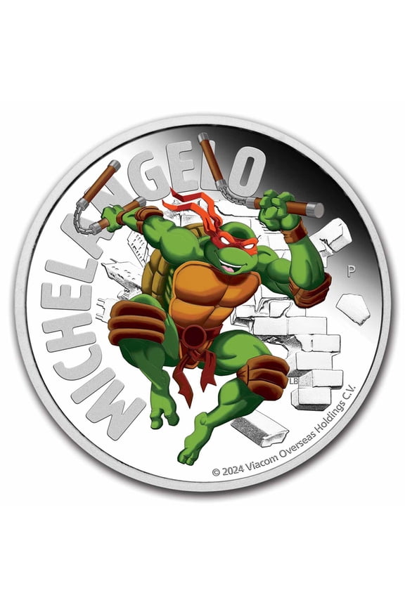 2024 TUV 1 oz Silver Colorized TMNT Michelangelo Proof (Box)