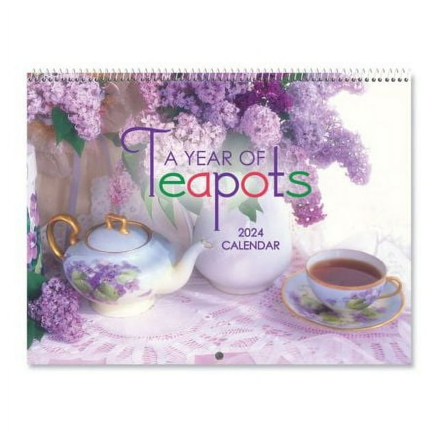 2024 Teapot Wall Calendar, 12" x 9" (Closed), Bookstore Quality, Spiral