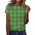 thumbnail image 1 of 2024 Tees For Women Vintage St. Patrick'S Day Print Printed Crew Neck Short Sleeved Loose Fit Pullover Tshirts, 1 of 5