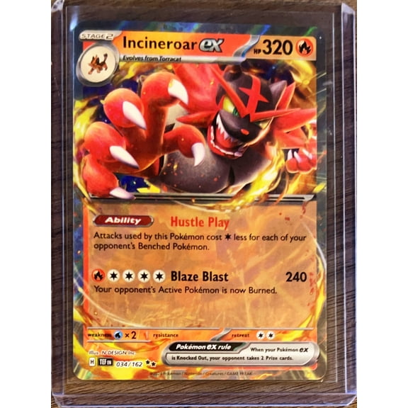 2024 Temporal Forces Incineroar EX Holo Double Rare RR 34/162 English Pokemon Card