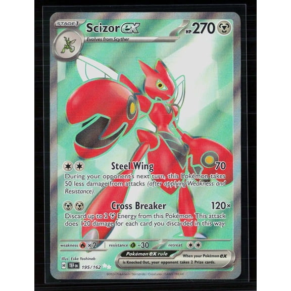 2024 Temporal Forces Scizor EX Secret Rare FA Holo #195/162 Pokemon Card