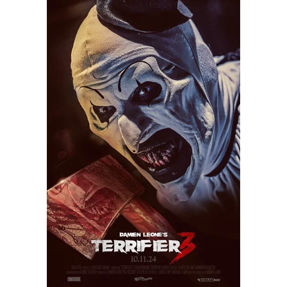 2024 Terrifier 3 Movie Poster Art The Clown Horror Kil.Ler Clown UNFRAMED PAPER POSTER, Home Decor