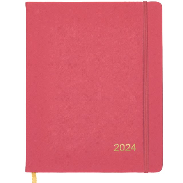 2024 Textured Cover Weekly Monthly Planner (Pink)
