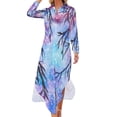 thumbnail image 1 of 2024 The Starry Night Casual Dress Modern Art Street Style Dresses Long Sleeve Elegant Women V Neck Design Big Size Chiffon Dress, 1 of 7