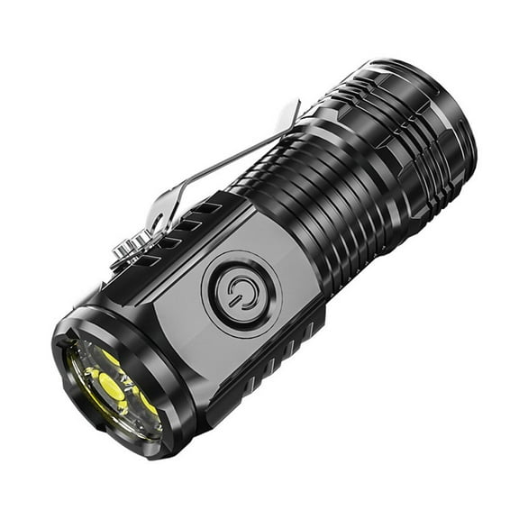 2024 Three-Eyed Mini Flashlight, USB Rechargeable LED Flashlight High Lumens G5E0