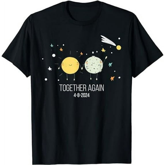 2024 Together Again Sun and Moon Holding Hands Eclipse shirt