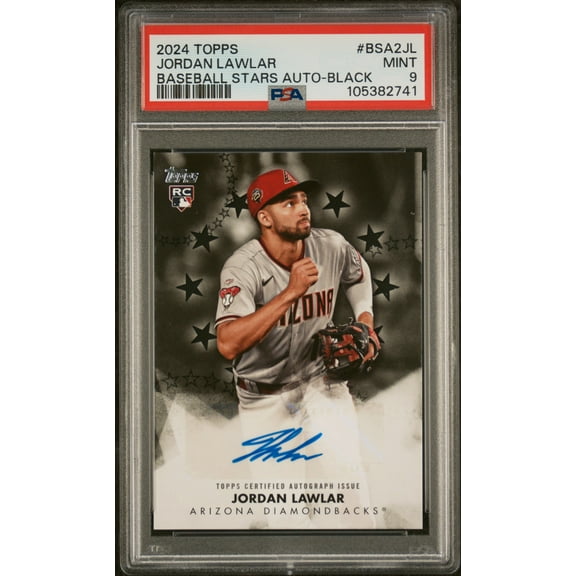 2024 Topps Baseball Stars Black Jordan Lawlar #BSA2JL RC Auto /199 PSA 9