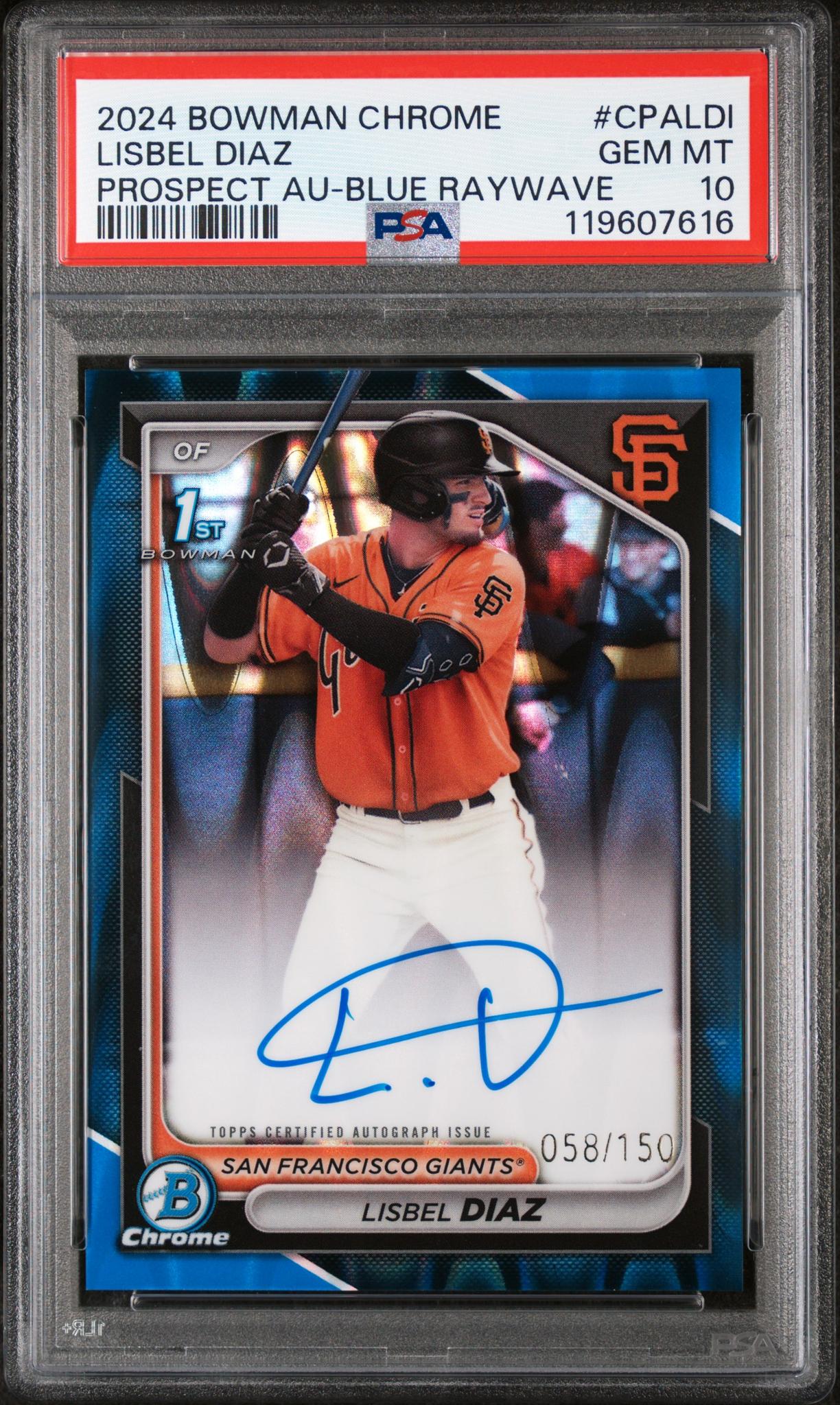 2024 Topps Bowman Chrome Blue RayWave Lisbel Diaz #CPA-LDI Auto 