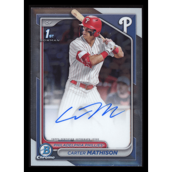 2024 Topps Bowman Chrome Carter Mathison #CPA-CMA AUTO 1st Bowman