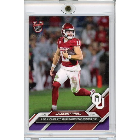 2024 Topps Bowman U Now Jackson Arnold #46 Purple #/25 Oklahoma Sooners Rookie RC Football Card