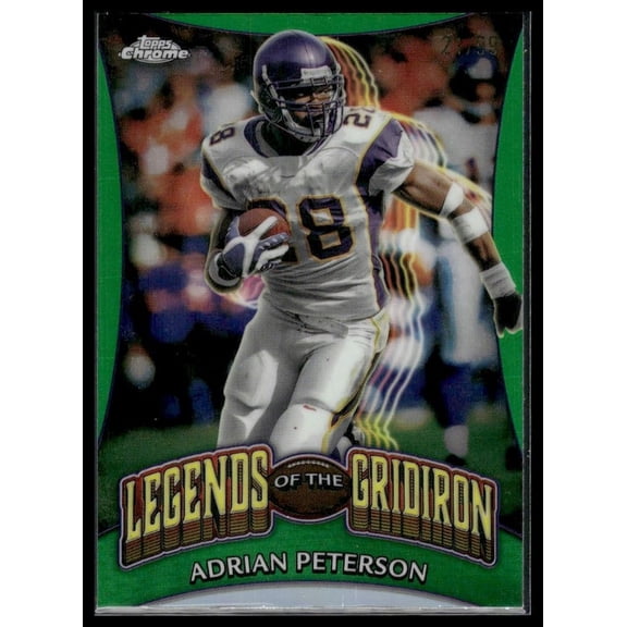 2024 Topps Chrome Adrian Peterson #LOG-16 Legends of the Gridiron Green Refractor SN Minnesota Vikings NFL FOOTBALL Trading Card