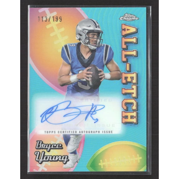 2024 Topps Chrome All-Etch Bryce Young #AEA-BY /199 Carolina Panthers NFL Autographed Football Trading Card