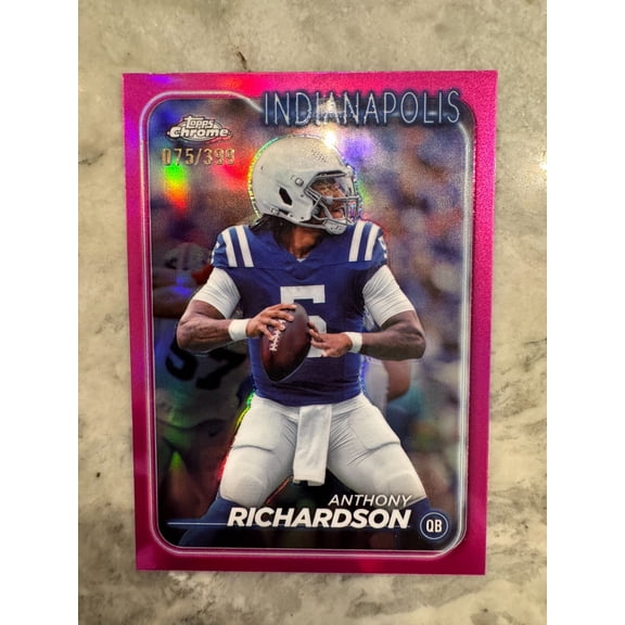 2024 Topps Chrome Anthony Richardson Pink Refractor Football Card