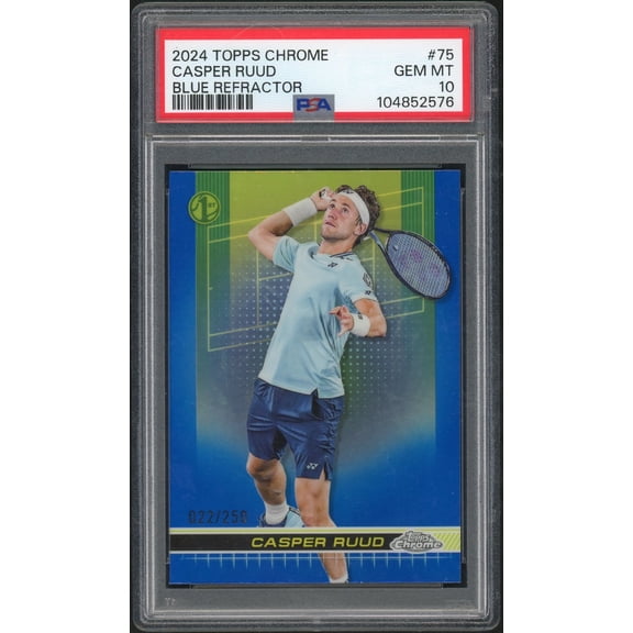 2024 Topps Chrome Blue Refractor Casper Ruud #75 /250 PSA 10