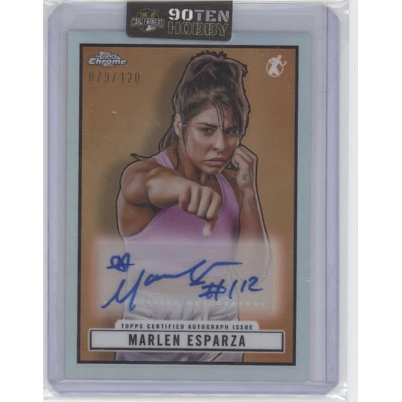 2024 Topps Chrome Boxing 1951 Topps Ringside Autograph Card Marlen Esparza #TRA-ME Gold /120 Autographed Boxing Trading Card