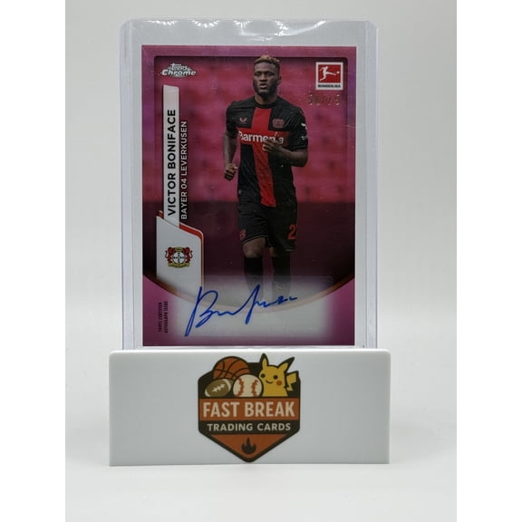 2024 Topps Chrome Bundesliga Victor Boniface #BCA-VB Pink /75
