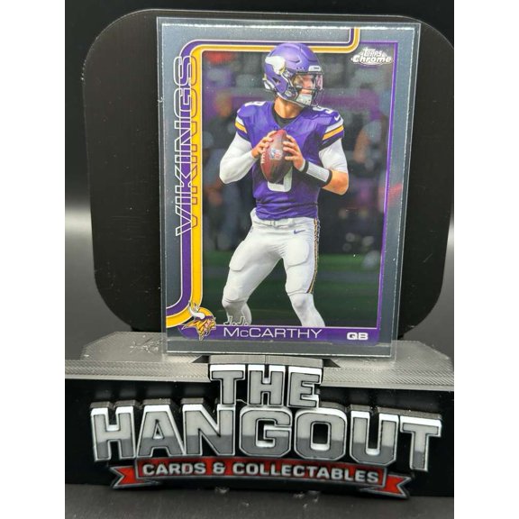 2024 Topps Chrome J.J. McCarthy #199 Minnesota Vikings Football Card Minnesota Vikings NFL Football Trading Card