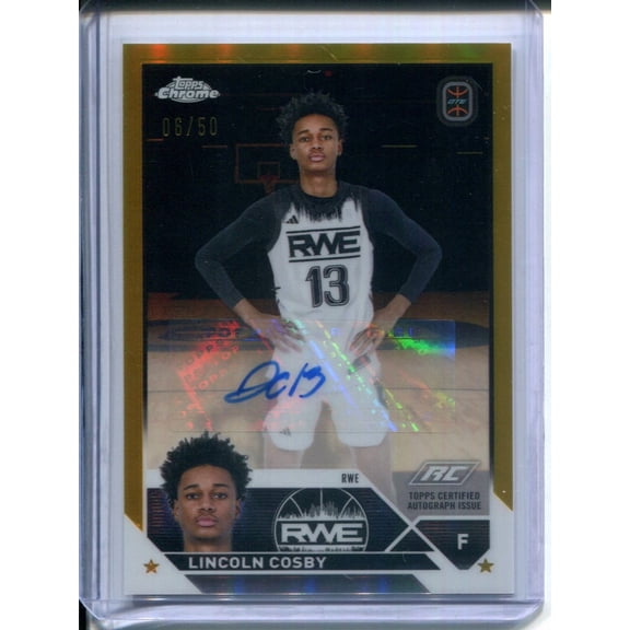 2024 Topps Chrome Overtime Elite Lincoln Cosby #A-LC Gold Refractor /50 RC