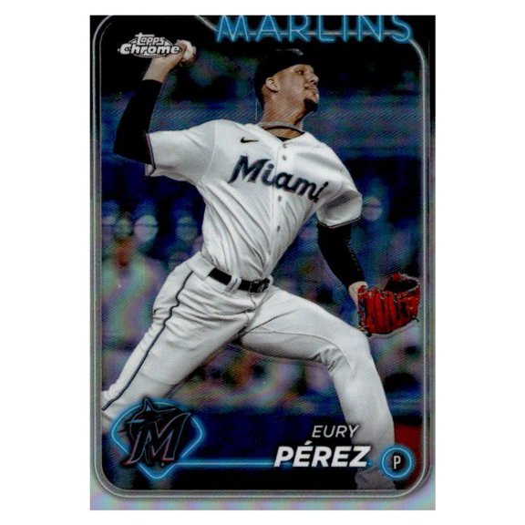 2024 Topps Chrome Refractor #6 Eury Prez Miami Marlins Baseball Card