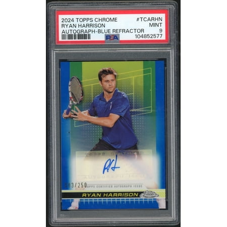 2024 Topps Chrome Tennis Blue Refractor Ryan Harrison #TCA-RHN Auto /250 PSA 9