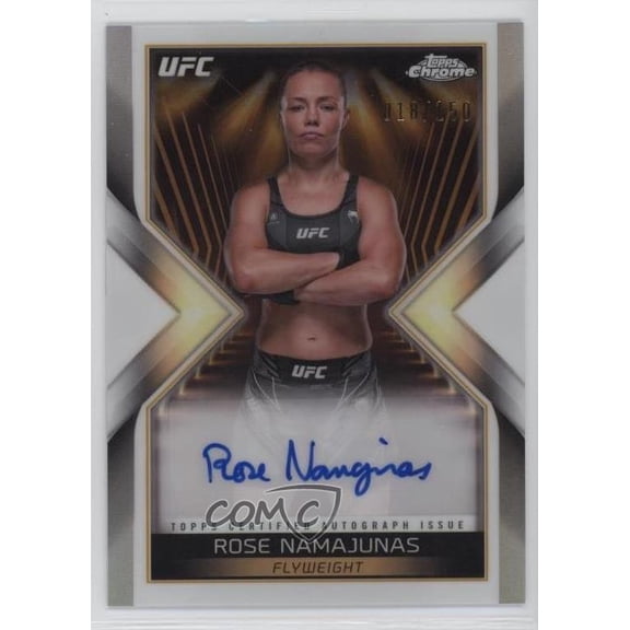2024 Topps Chrome UFC - Main Event Autographs - Refractor Rose Namajunas #MEA-RNA Refractor /150 N/A UFC Autographed MMA Trading Card