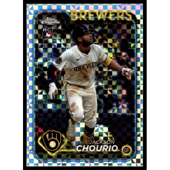2024 Topps Chrome Update X-Fractors #USC18 Jackson Chourio Milwaukee Brewers Baseball Card Milwaukee Brewers MLB BASEBALL Trading Card