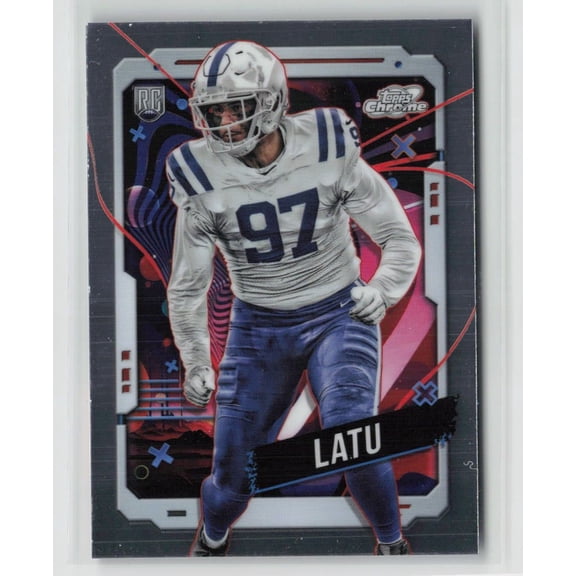 2024 Topps Cosmic Chrome Football Laiatu Latu #142 RC Indianapolis Colts Baseball Card