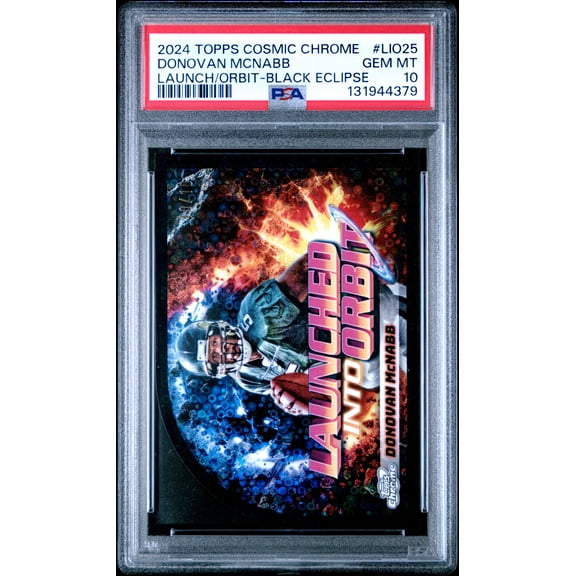 2024 Topps Cosmic Chrome Launched Into Orbit Donovan Mcnabb #LIO25 Black Eclipse /10 Short Print Low Pop PSA 10