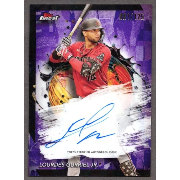 2024 Topps Finest Baseball Lourdes Gurriel Jr. Auto Purple Refractor FA-LG 001/125 Baseball Card