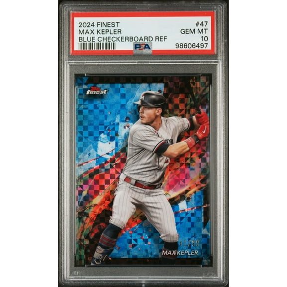 2024 Topps Finest Blue Checkerboard Refractor Max Kepler #47 /99 PSA 10