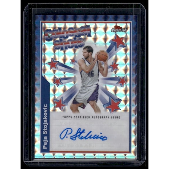2024 Topps Finest Geometric Colossal Shots Peja Stojakovic BSA-PS Auto Sacramento Kings Basketball Card
