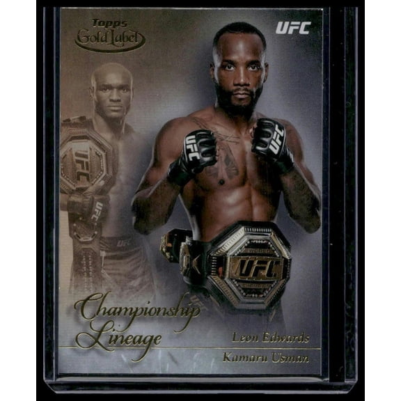 2024 Topps Gold Label UFC Championship Lineage CL-5 Kamaru Usman Leon Edwards Card