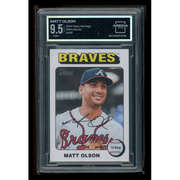 2024 Topps Heritage Matt Olson #440 White Border Arena Club 9.5