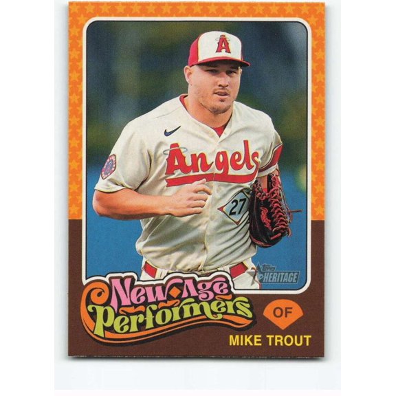 2024 Topps Heritage New Age Performers Mike Trout #NAP-3 NM-MT Angels Baseball Card Los Angeles Angels MLB Baseball Trading Card