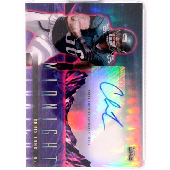 2024 Topps Midnight Football Horizon Signatures Chris Long Autographed Football Card Philadelphia Eagles NFL Philadelphia Eagles NFL Autographed Footb