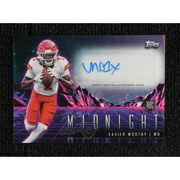 2024 Topps Midnight Midnight Xavier Worthy #RHS-XW RC Kansas City Chiefs NFL Autographed Football Trading Card