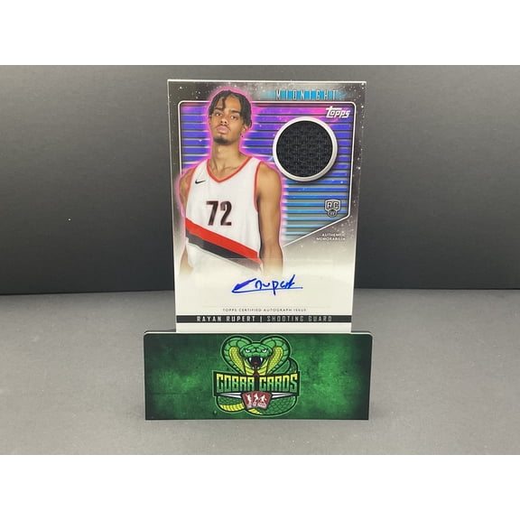 2024 Topps Midnight Rayan Rupert #RAJ-RR RC Autograph Jersey Patch Basketball Card