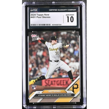 2024 Topps Now #491 Paul Skenes RC Pirates Card Graded CGC 10