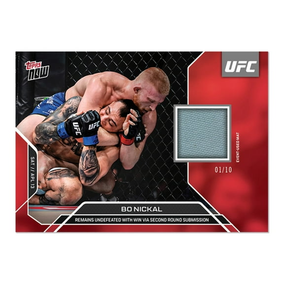 2024 Topps Now Bo Nickal #3B #/10 Fight Mat Relic UFC MMA Card