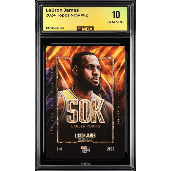 Graded 10 2024 Topps Now LeBron James #12 MBA 10 Basketball Card