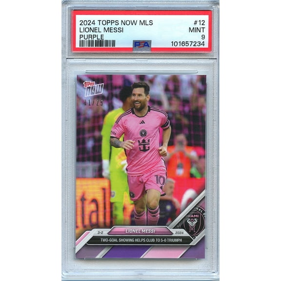 2024 Topps Now Mls Lionel Messi #12 Purple Parallel/Variety Base Set PSA 9
