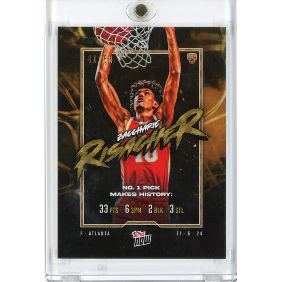 2024 Topps Now Zaccharie Risacher #5 Gold #/50 Rookie RC Basketball Card