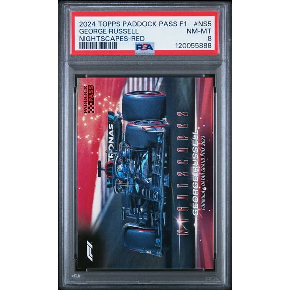 2024 Topps Paddock Pass Formula 1 Nightscapes George Russell #NS5 Red /50 PSA 8
