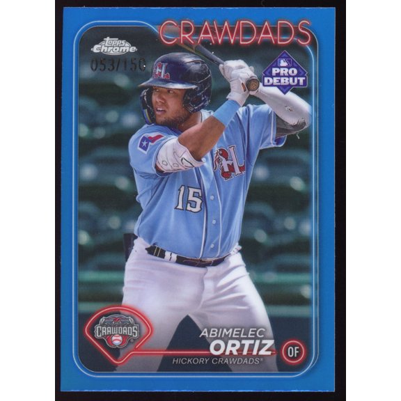 2024 Topps Pro Debut Abimelec Ortiz Hickory Crawdads Blue Refractor #PDC-33 #/150 Baseball Card
