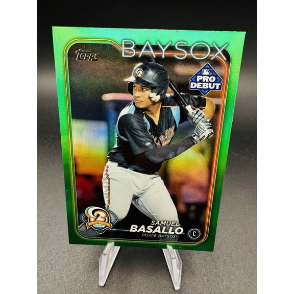 2024 Topps Pro Debut Green Foil Parallel PD-146 Bowie Baysox Samuel Basallo Rookie Baseball Card