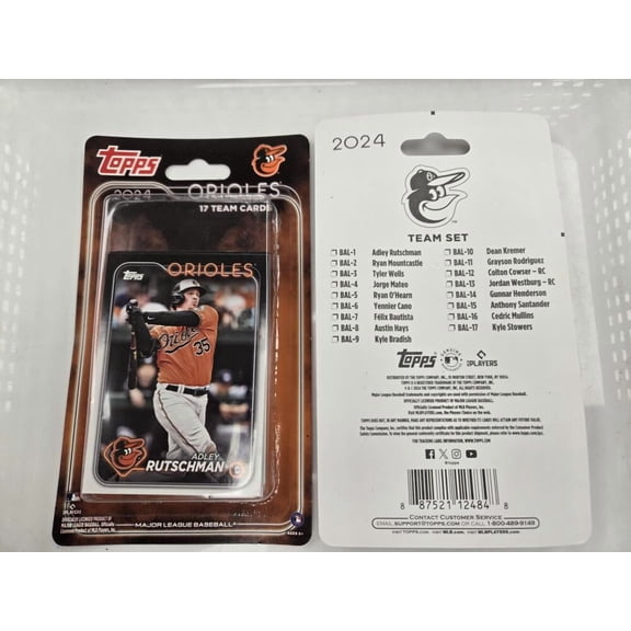2024 Topps Retail Factory Sealed Baseball Baltimore Orioles Base MLB Team Set. 17 Total Cards. Stock Photo shown