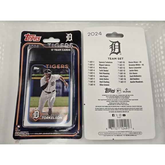 2024 Topps Retail Factory Sealed Baseball Detroit Tigers Base MLB Team Set. 17 Total Cards. Stock Photo shown