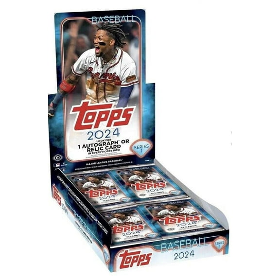 MLB Topps 2024 Series 1 Baseball Trading Card HOBBY Box (20 Packs, 1 Autograph & 1 Relic Card )