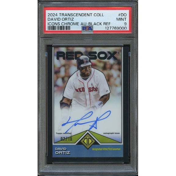2024 Topps Transcendent Collection David Ortiz #TCBA-DO Black Refractor Parallel/Variety Insert PSA 9