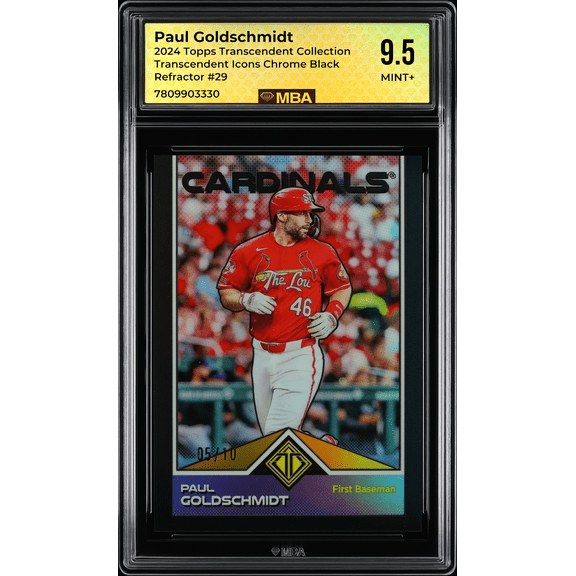2024 Topps Transcendent Collection Transcendent Icons Chrome Paul Goldschmidt #29 Black Refractor /10 MBA 9.5